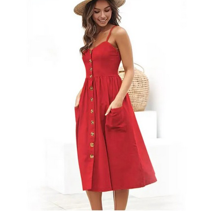 Sommer-Kleid Casual rojo